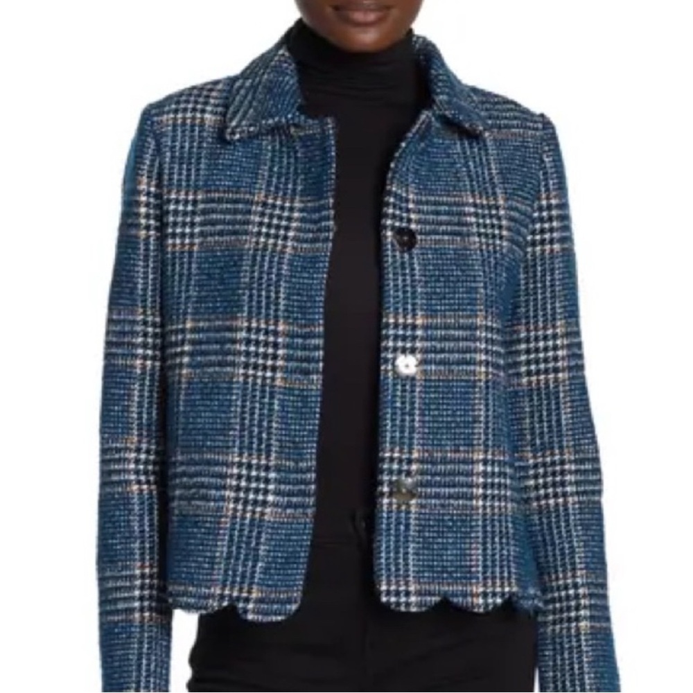 Dolce Cabo Blue Plaid Blazer